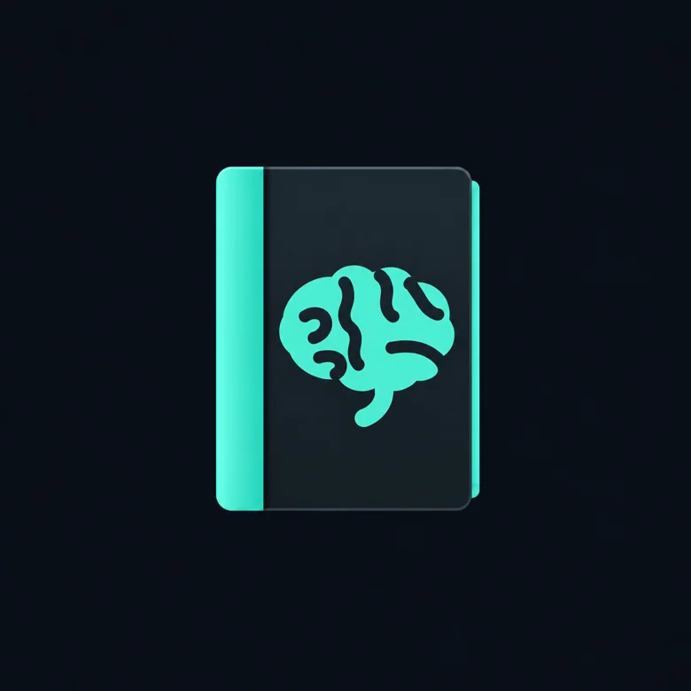 Teal dementia journal book with brain emblem