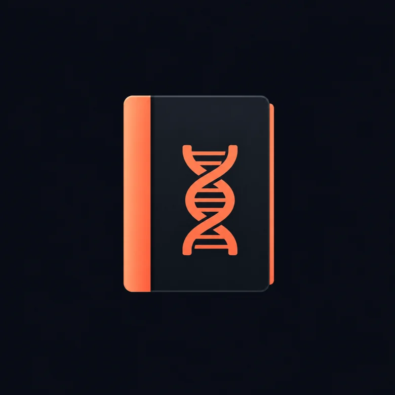 Orange PWS journal book with DNA emblem